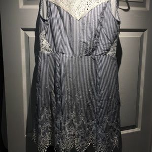 Greylin Mindy Sear Sucker Striped Dress with lace